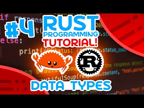 Rust Tutorial #4 - Data Types - YouTube thumbnail