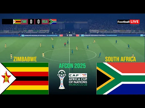 Video Thumbnail: ZIMBABWE vs SOUTH AFRICA - Africa Cup of Nations 2025 | Match today | Simulation PES