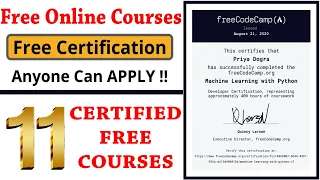 Free Coding Courses with Certificates Free Code Camp Courses Python with Machine learning Course