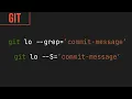 Git searching commits via their message or content