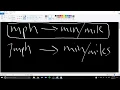 Converting miles per hour mph to minutes per mile