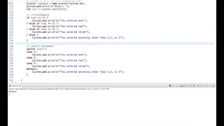 Java Tutorial Switch Statement int