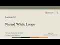 COMP 1336 Lecture 10 Nested While Loops