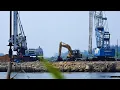 Download Lagu Excavators Cranes Trucks Working On The New Bridge Construction
