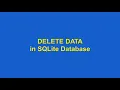 How to use DELETE using SQLite