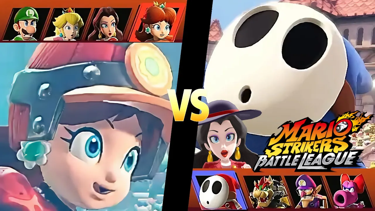 Mario Strikers Battle League Team Daisy vs Team Shy Guy at Royal Castle CPU Hard