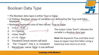 Python Boolean Data Type and Boolean operators and or and not operator in Python