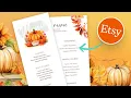 How To Make Thanksgiving Menu Templates To Sell On Etsy Or Print At Home