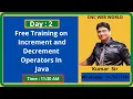 Increment and Decrement Operators In Java by Kumar Sir CNC WEB WORLD