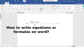 How to write an equation or formula in Word