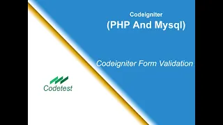 CodeIgniter - Form Validation how to create server side Form Validation in Codeigniter