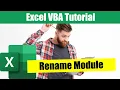 How to Rename a Module in Excel VBA Visual Basic for Applications IDE