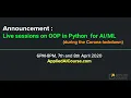 Announcement Live sessions on OOPS on 7th and 8th April