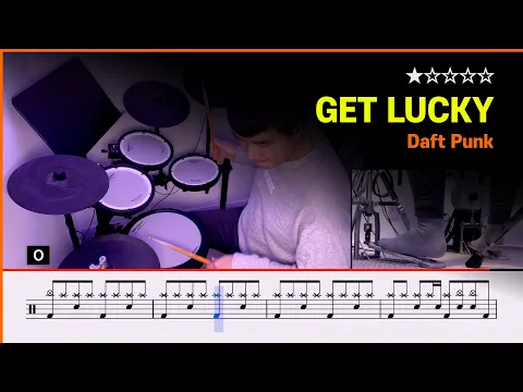 Download MP3 [Lv.02] Daft Punk - Get Lucky (★☆☆☆☆) Pop Drum Cover with Sheet Music