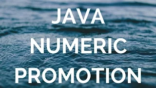 Java Numeric Promotion manohar academy