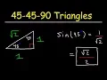 45-45-90 Triangles Special Right Triangle Trigonometry