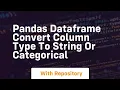 pandas dataframe convert column type to string or categorical