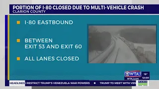 Multi-vehicle crash on I-80 causing traffic delays across western Pennsylvania WTAJ