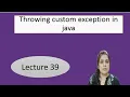 User defined exception in Java exception handling in java