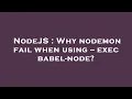 NodeJS Why nodemon fail when using -