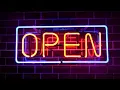 Open Sign Neon 1 Hour Smokey Traffic Sounds Go To Sleep