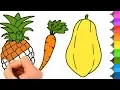Fruits Coloring Pages l Drawing for Kids 3 Fruit Coloring Pages l Fruit Coloring Page for Kids