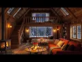Lagu Cozy Winter Cabin Ambience - Soothing Jazz Piano \u0026 Crackling Fireplace for Deep Night Comfort