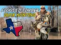 DUCK HUNTING Public Flooded TIMBER in TEXAS Sleeping in the hole