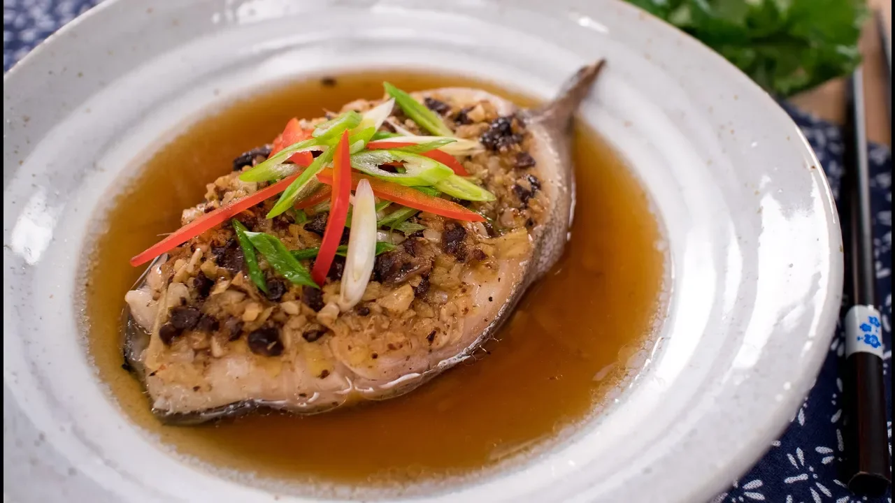 Steamed Fish with Black Bean Sauce   Chinese Recipe