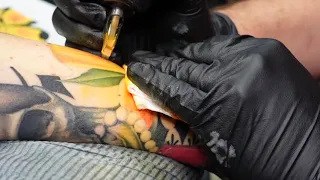 Tattoo time lapse Flowers Closeup