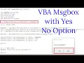 msgbox yes no vba vba msgbox custom buttons msgbox vba