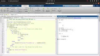 Matlab Code of Bisection Method for finding root 2-2