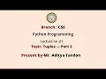 Python Programming Tuples Part-2 AKTU Digital Education