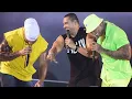 Léo Santana, Xanddy Harmonia e Tony Salles cantando juntos no Baile da Santinha de Verão