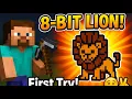 I building a 8 bit standing lion in Minecraft first try