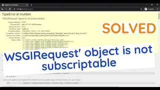 WSGIRequest object is not subscriptable error solved in Django