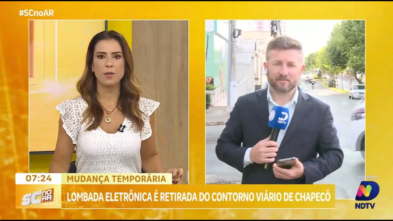 Lombada eletrônica no Contorno Viário de Chapecó é retirada temporariamente devido a obras