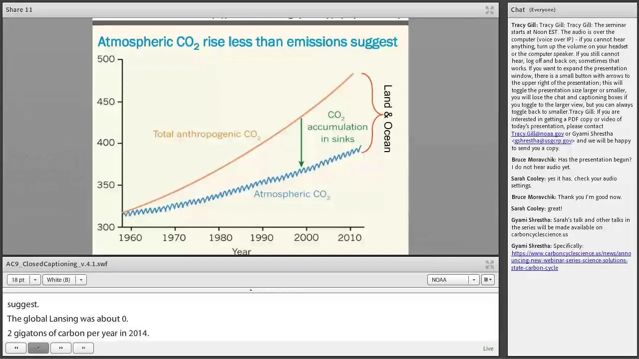 SOCCR2 Seminar 2 Dr. Sarah Cooley on Rising  Carbon Dioxide's Effects on Land and Ocean