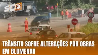 Mudanças no trânsito em Blumenau ocorrem por obras em rotatória