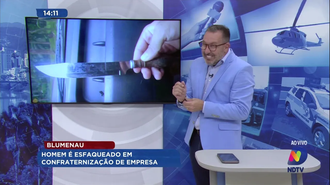 Homem é esfaqueado em confraternização de empresa em Blumenau