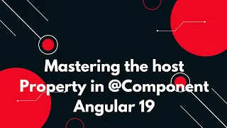 Angular 19 Tutorial Mastering the host Property in Component
