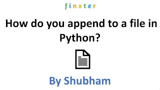How do you append to a file in Python