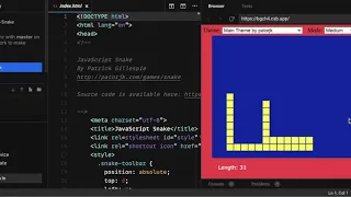 How to code the snake game in sandbox java-script