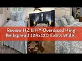 Review HZ HY Oversized King Bedspread 128x120 Extra Wide Jacquard Matelasse Damask Pattern Design