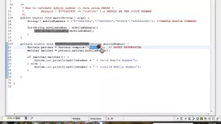HOW TO VALIDATE MOBILE NUMBER IN JAVA USING REGEX