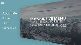 3D Side Navigation Bar Animation Using HTML CSS JavaScript