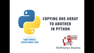 - Copying One Array to Another In Python