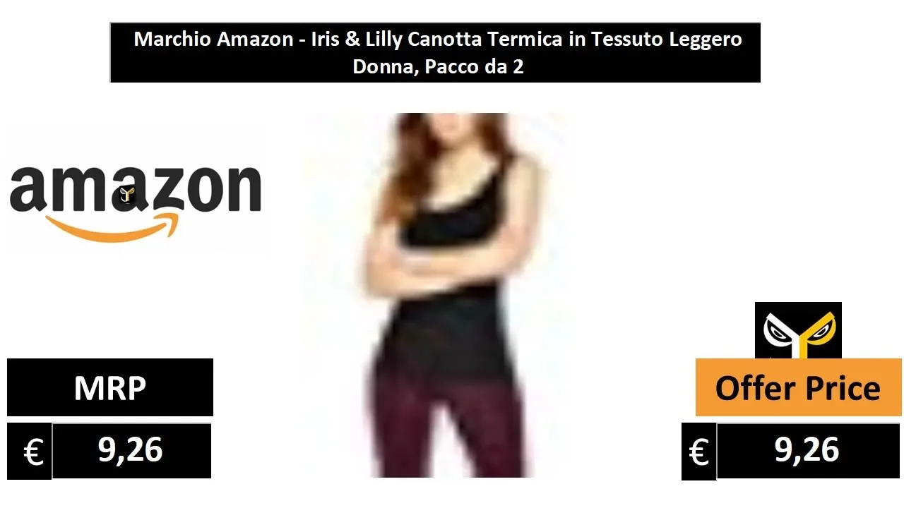 Marchio Amazon - Iris & Lilly Canotta Termica in Tessuto Leggero Donna, Pacco da 2