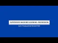 Supervised Machine Learning Regression