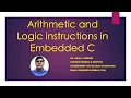 Arithmetic and Logic Operations in Embedded C for Microcontoller 8051